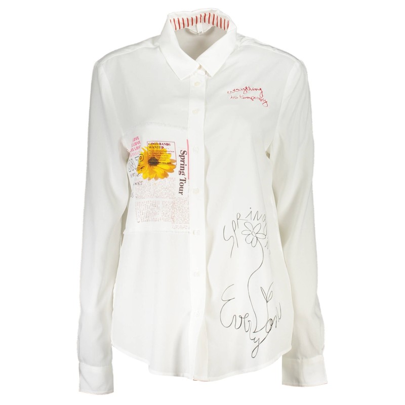 DESIGUAL CAMICIA MANICHE LUNGHE DONNA BIANCO DESIGUAL CAMICIA MANICHE LUNGHE DONNA BIANCO