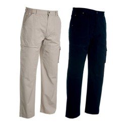 Pantalone FLECCER multitasche in 100% cotone canvas