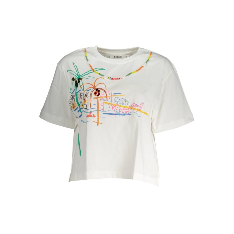 DESIGUAL T-SHIRT MANICHE CORTE DONNA BIANCO DESIGUAL T-SHIRT MANICHE CORTE DONNA BIANCO