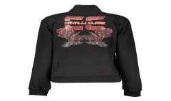 CAVALLI CLASS FELPA CON ZIP DONNA NERO