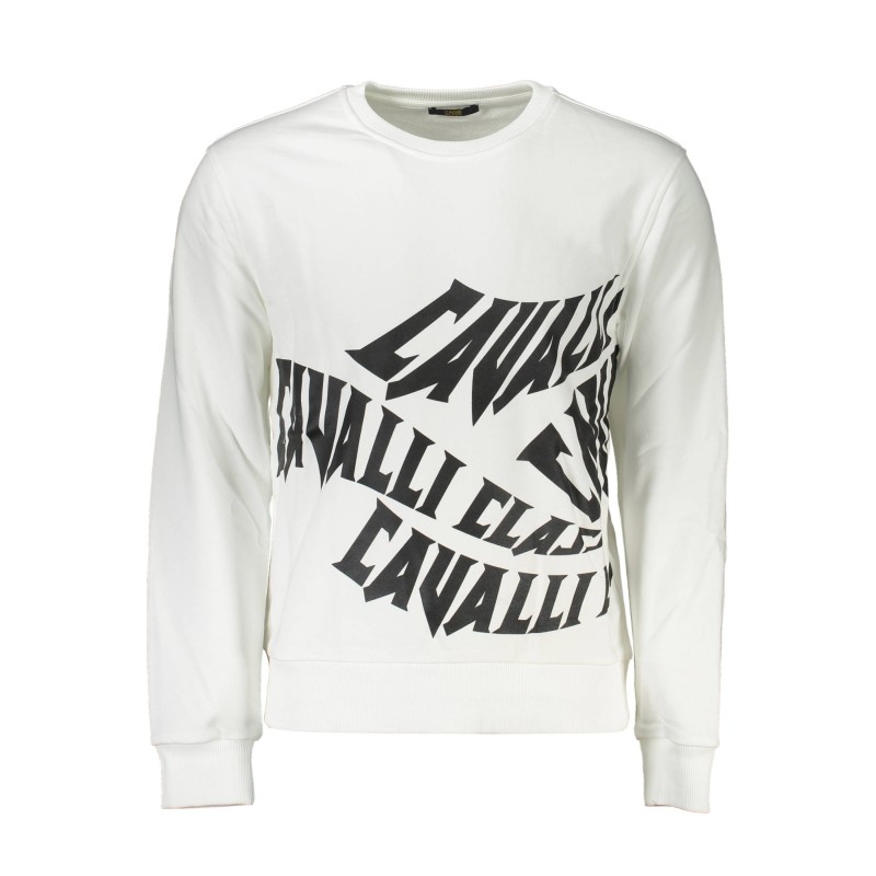 CAVALLI CLASS FELPA SENZA ZIP UOMO BIANCO CAVALLI CLASS FELPA SENZA ZIP UOMO BIANCO