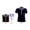 Polo SPIRIT sfiancata da donna a manica corta con colletto e cannoncino a 5 bottoni a camicia finemente rigato bicolore