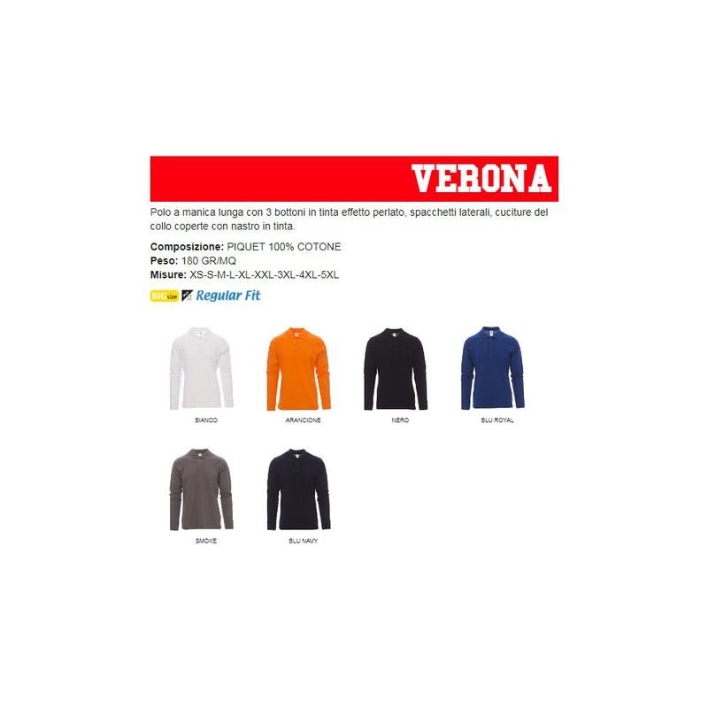Polo VERONA a manica lunga con 3 bottoni in tinta effetto perlato