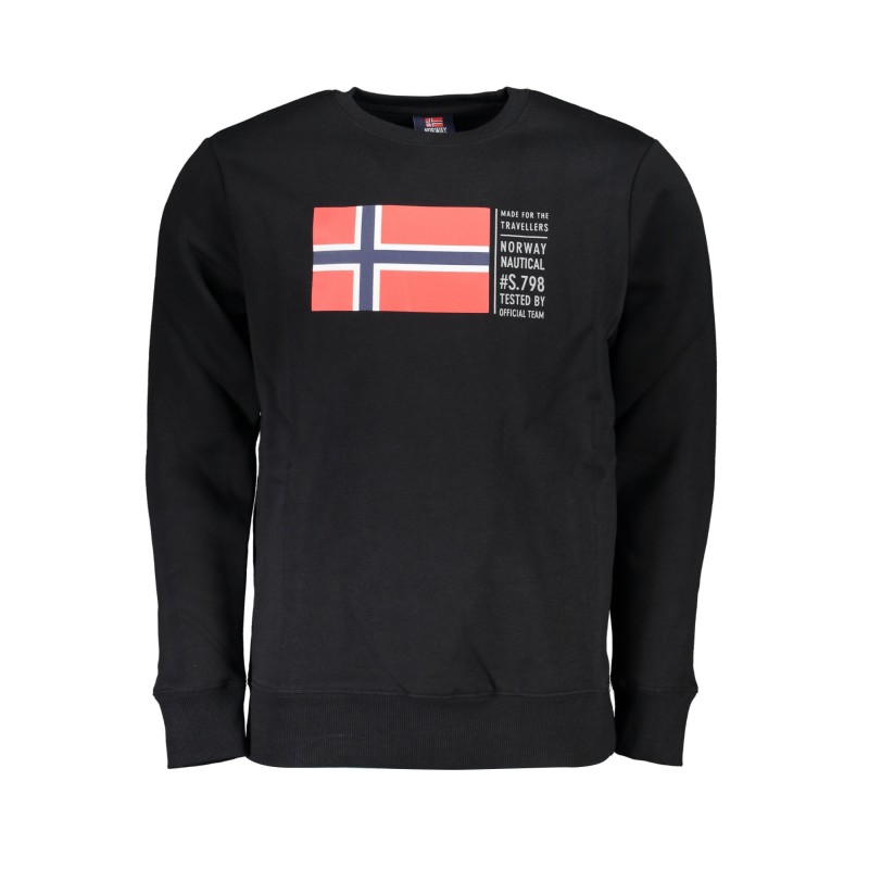 NORWAY 1963 FELPA SENZA ZIP UOMO NERO NORWAY 1963 FELPA SENZA ZIP UOMO NERO