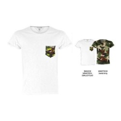 T-Shirt DISCOVERY POCKET in 100% cotone pettinato Slubby jersey effetto fiammato