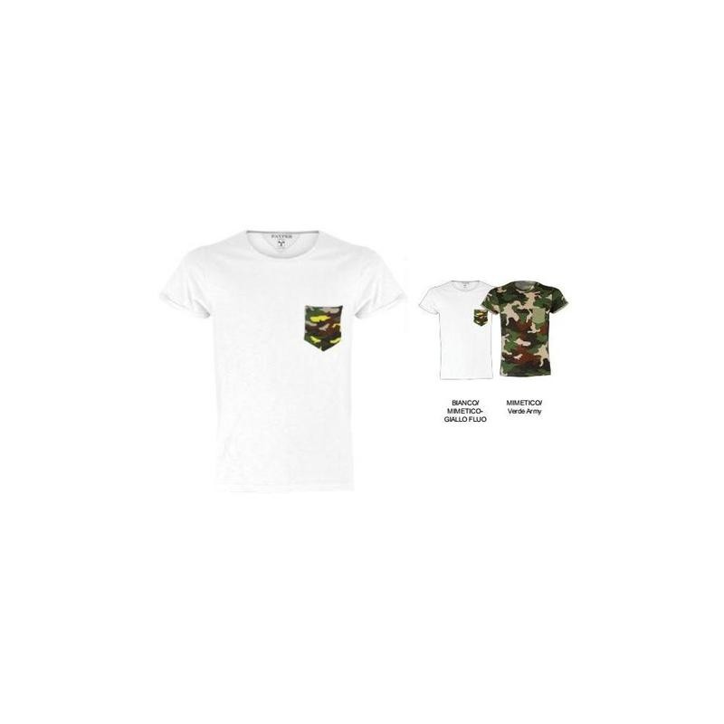 T-Shirt DISCOVERY POCKET in 100% cotone pettinato Slubby jersey effetto fiammato