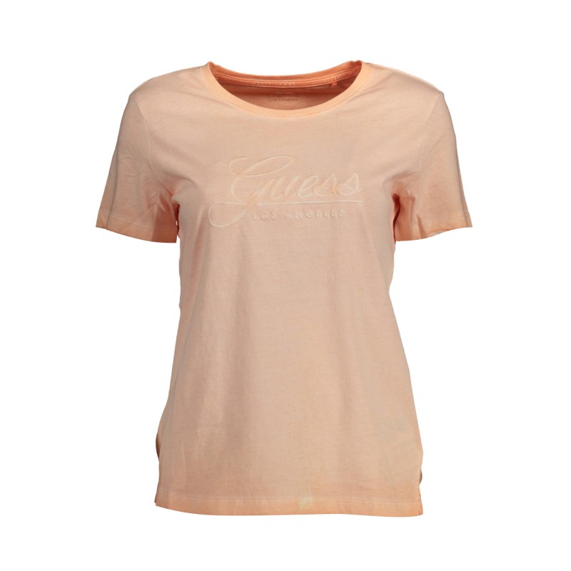 GUESS JEANS T-SHIRT MANICHE CORTE DONNA ROSA