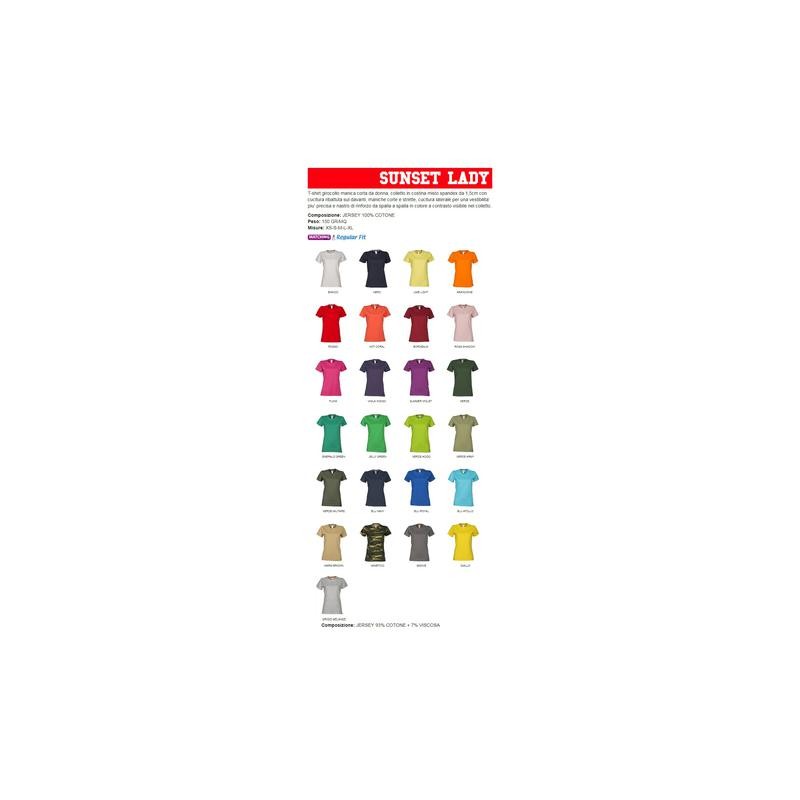 T-Shirt SUNSET LADY girocollo manica corta da donna