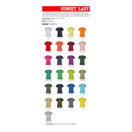 T-Shirt SUNSET LADY girocollo manica corta da donna