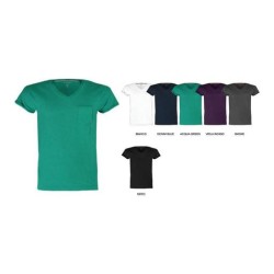 T-Shirt WILD collo a V 100% cotone pettinato manica corta