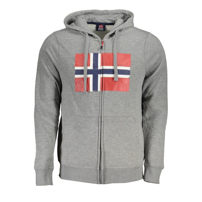 NORWAY 1963 FELPA CON ZIP UOMO GRIGIO NORWAY 1963 FELPA CON ZIP UOMO GRIGIO