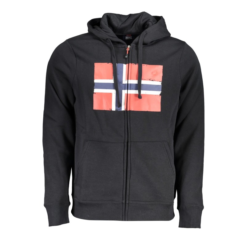 NORWAY 1963 FELPA CON ZIP UOMO NERO NORWAY 1963 FELPA CON ZIP UOMO NERO