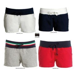 Bermuda VOLLEY donna bicolore in felpa 100% cotone e fascia elastica nella vita