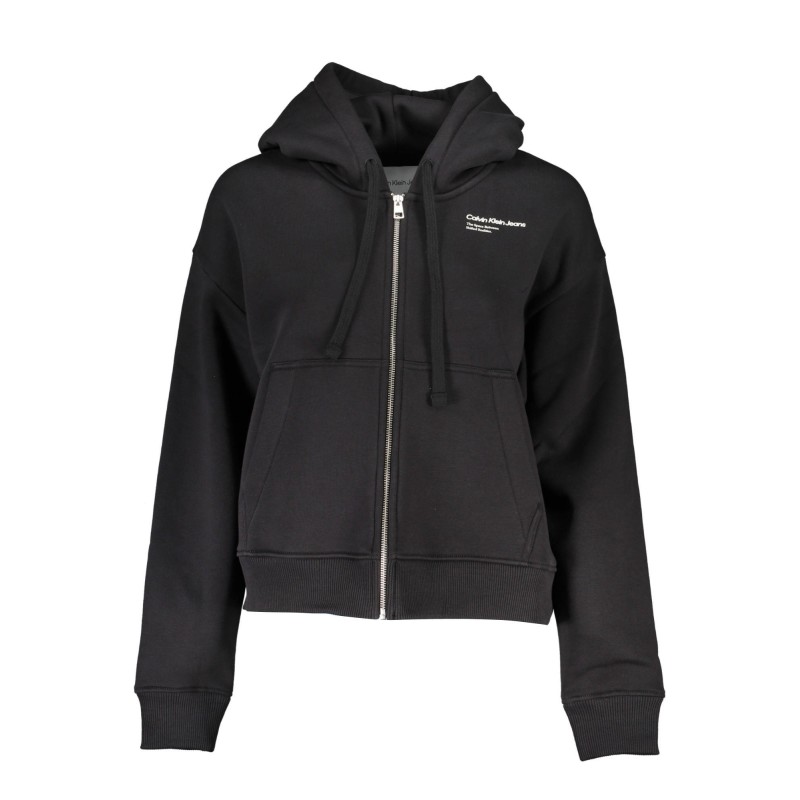 CALVIN KLEIN FELPA CON ZIP DONNA NERO CALVIN KLEIN FELPA CON ZIP DONNA NERO