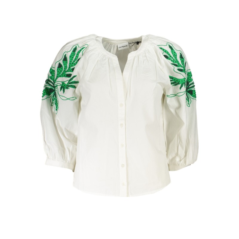 DESIGUAL CAMICIA MANICHE LUNGHE DONNA BIANCO DESIGUAL CAMICIA MANICHE LUNGHE DONNA BIANCO