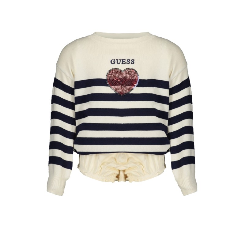 GUESS JEANS MAGLIA BAMBINA BIANCO GUESS JEANS MAGLIA BAMBINA BIANCO