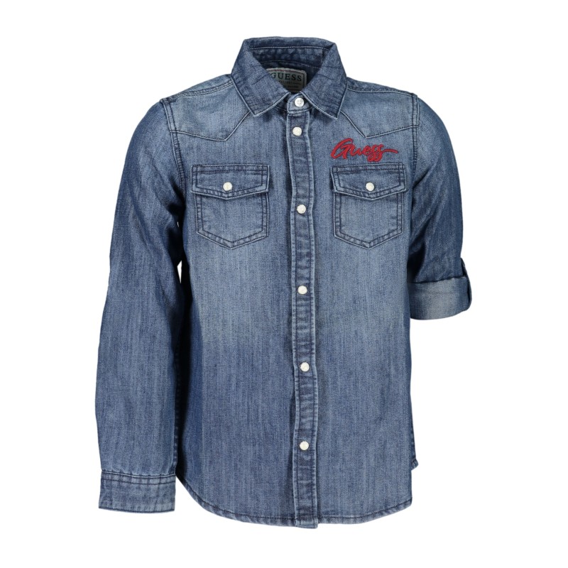GUESS JEANS CAMICIA MANICHE LUNGHE BAMBINA BLU GUESS JEANS CAMICIA MANICHE LUNGHE BAMBINA BLU