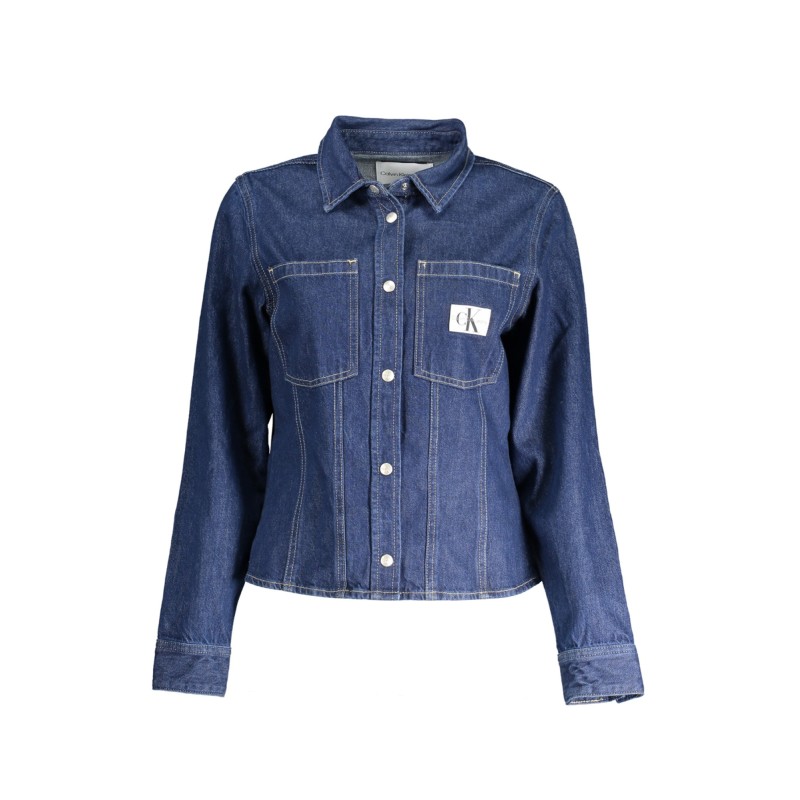 CALVIN KLEIN CAMICIA MANICHE LUNGHE DONNA BLU CALVIN KLEIN CAMICIA MANICHE LUNGHE DONNA BLU
