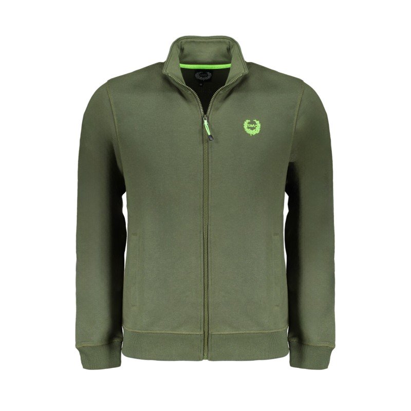 GIAN MARCO VENTURI FELPA CON ZIP UOMO VERDE