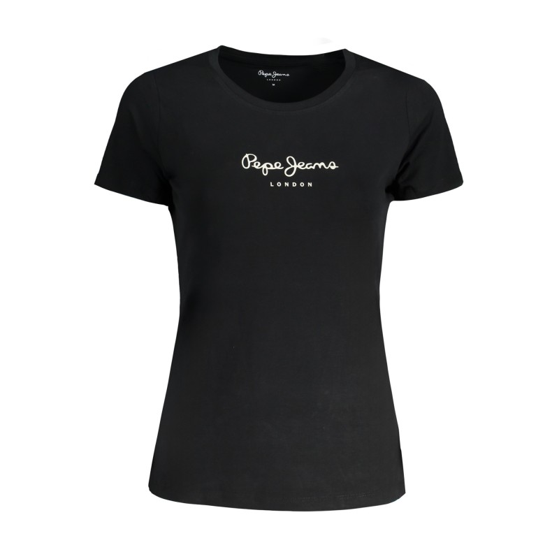 PEPE JEANS T-SHIRT MANICHE CORTE DONNA NERO PEPE JEANS T-SHIRT MANICHE CORTE DONNA NERO