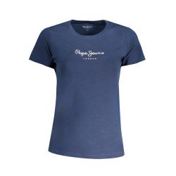 PEPE JEANS T-SHIRT MANICHE CORTE DONNA BLU