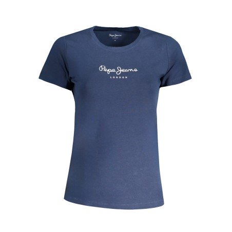 PEPE JEANS T-SHIRT MANICHE CORTE DONNA BLU