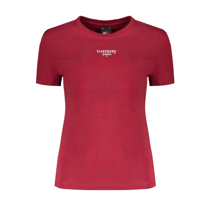 TOMMY HILFIGER T-SHIRT MANICHE CORTE DONNA ROSSO