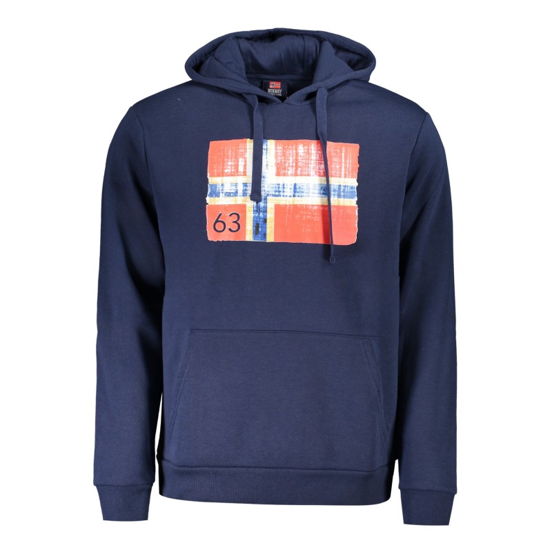 NORWAY 1963 FELPA SENZA ZIP UOMO BLU NORWAY 1963 FELPA SENZA ZIP UOMO BLU