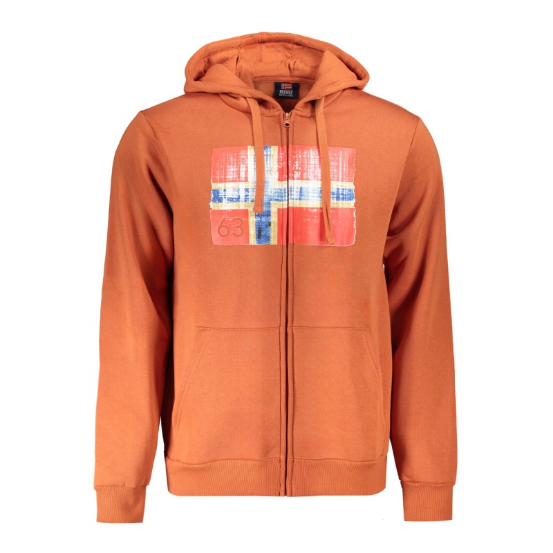 NORWAY 1963 FELPA CON ZIP UOMO MARRONE NORWAY 1963 FELPA CON ZIP UOMO MARRONE