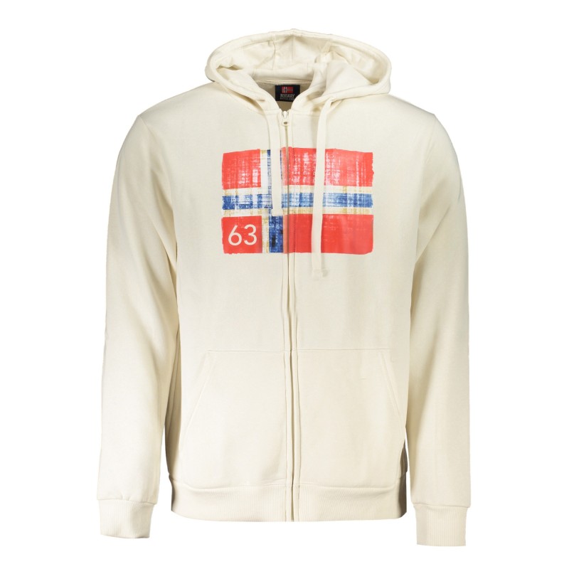 NORWAY 1963 FELPA CON ZIP UOMO BIANCO NORWAY 1963 FELPA CON ZIP UOMO BIANCO