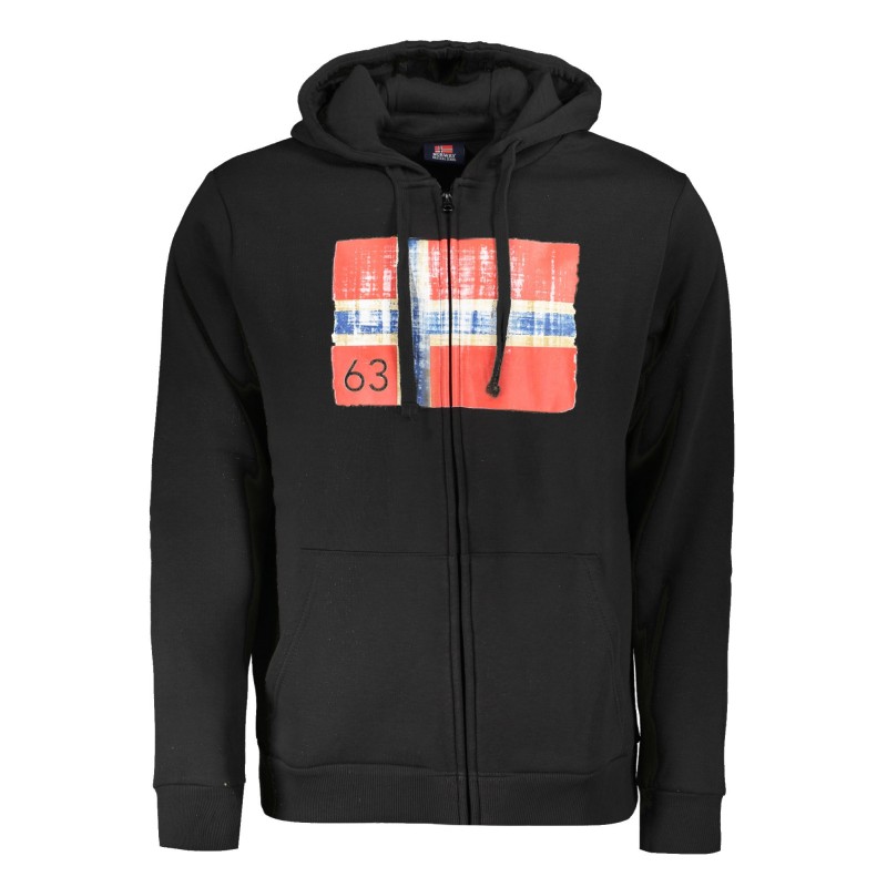 NORWAY 1963 FELPA CON ZIP UOMO NERO NORWAY 1963 FELPA CON ZIP UOMO NERO