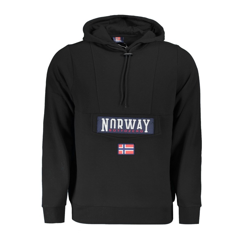 NORWAY 1963 FELPA SENZA ZIP UOMO NERO NORWAY 1963 FELPA SENZA ZIP UOMO NERO