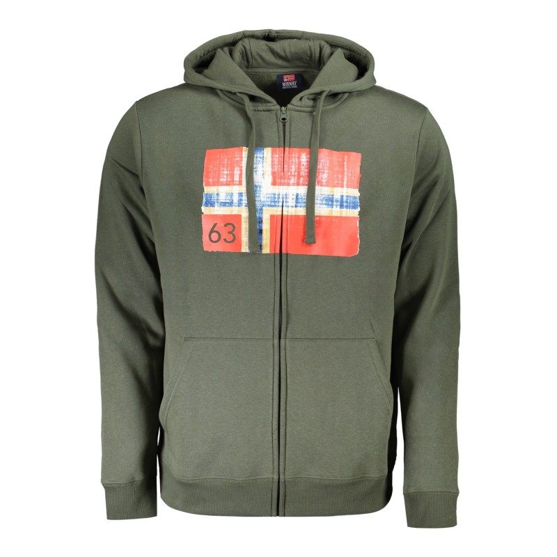 NORWAY 1963 FELPA CON ZIP UOMO VERDE NORWAY 1963 FELPA CON ZIP UOMO VERDE