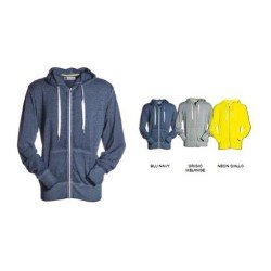 Felpa BURN a zip intera con cappuccio con coulisse