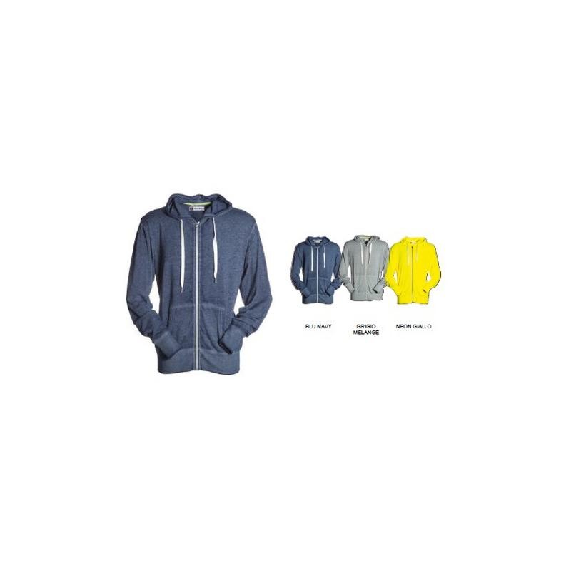 Felpa BURN a zip intera con cappuccio con coulisse