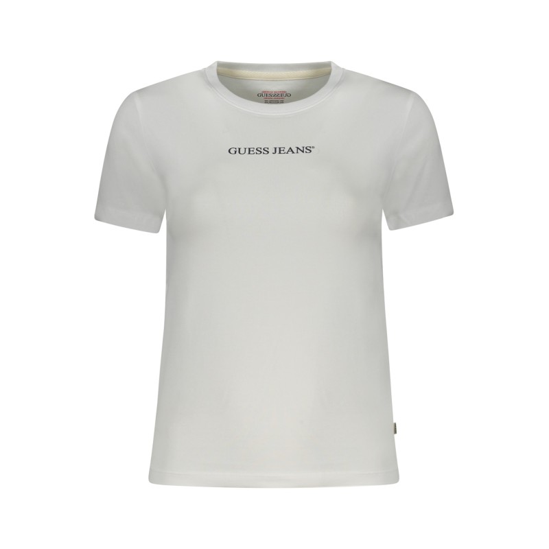 GUESS JEANS T-SHIRT MANICHE CORTE DONNA BIANCO GUESS JEANS T-SHIRT MANICHE CORTE DONNA BIANCO
