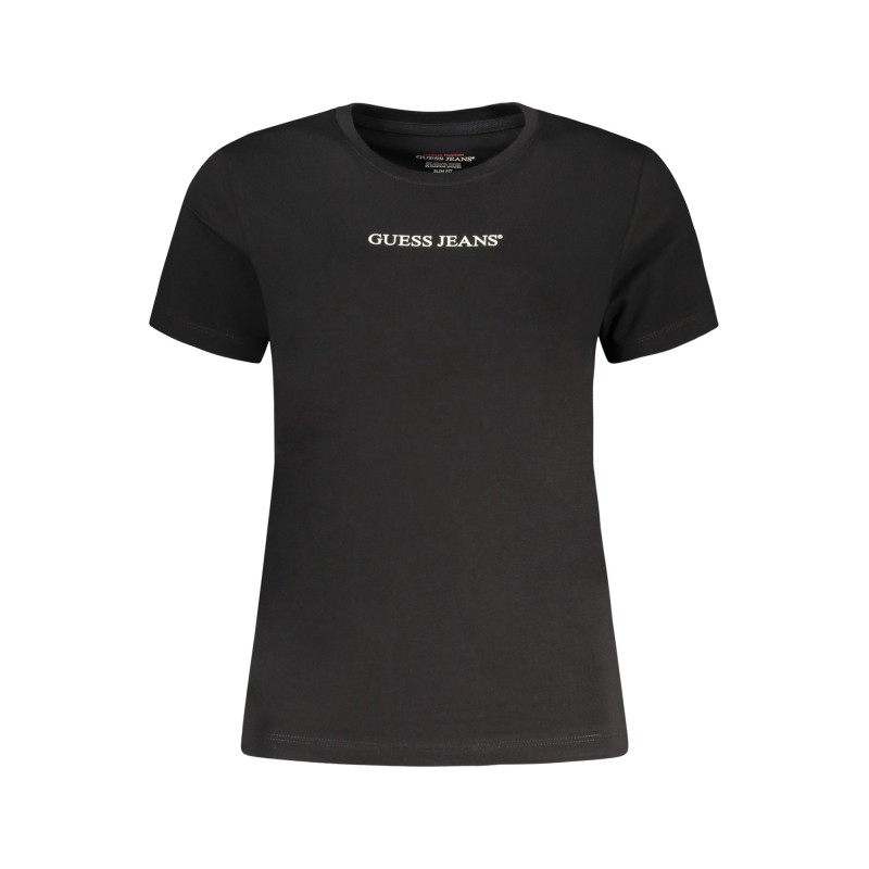 GUESS JEANS T-SHIRT MANICHE CORTE DONNA NERO GUESS JEANS T-SHIRT MANICHE CORTE DONNA NERO