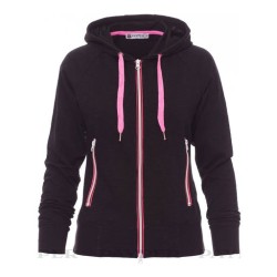 Felpa FREESTYLE LADY sfiancata da donna, zip intera in nylon a contrasto