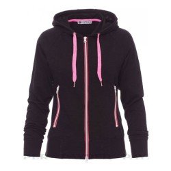 Felpa FREESTYLE LADY sfiancata da donna, zip intera in nylon a contrasto