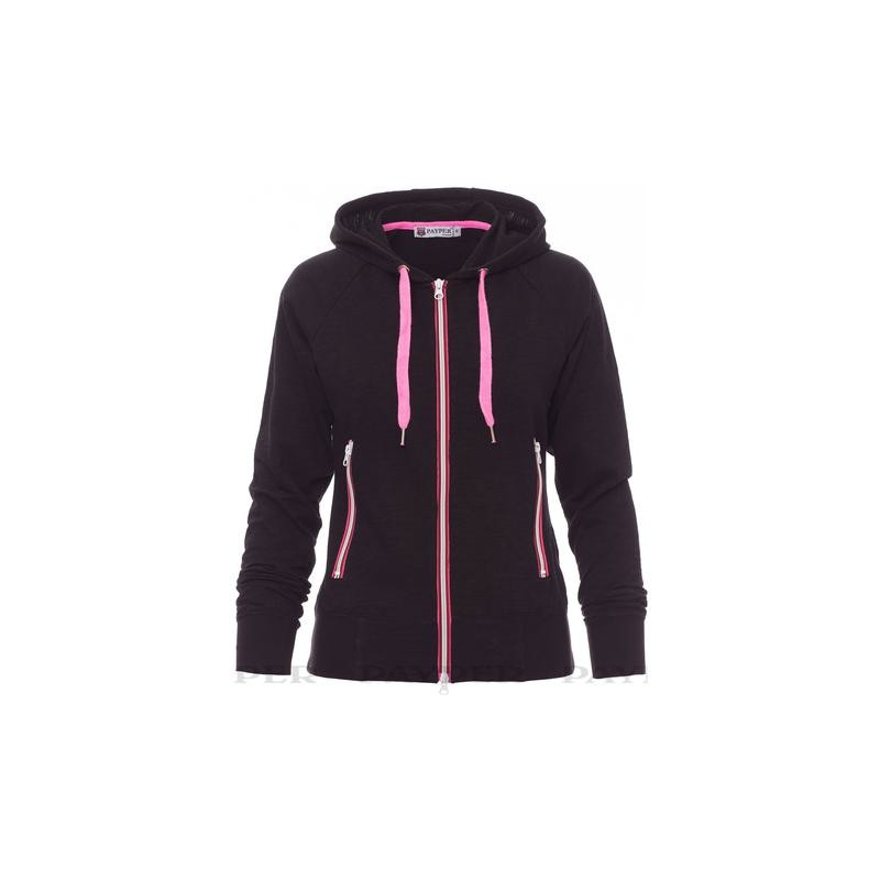 Felpa FREESTYLE LADY sfiancata da donna, zip intera in nylon a contrasto