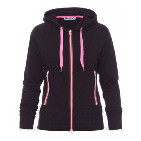 Felpa FREESTYLE LADY sfiancata da donna, zip intera in nylon a contrasto