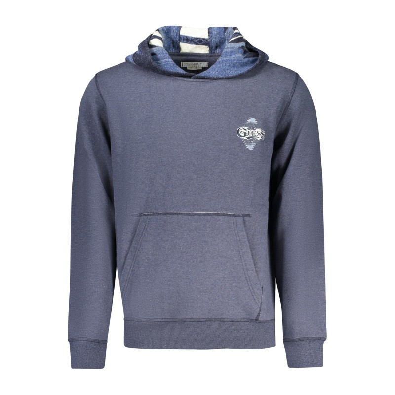 GUESS JEANS FELPA SENZA ZIP UOMO BLU GUESS JEANS FELPA SENZA ZIP UOMO BLU