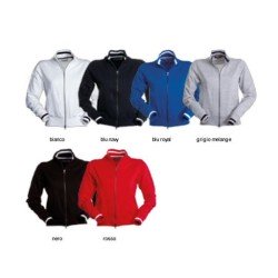 Felpa MELBOURNE donna full zip con righe a contrasto