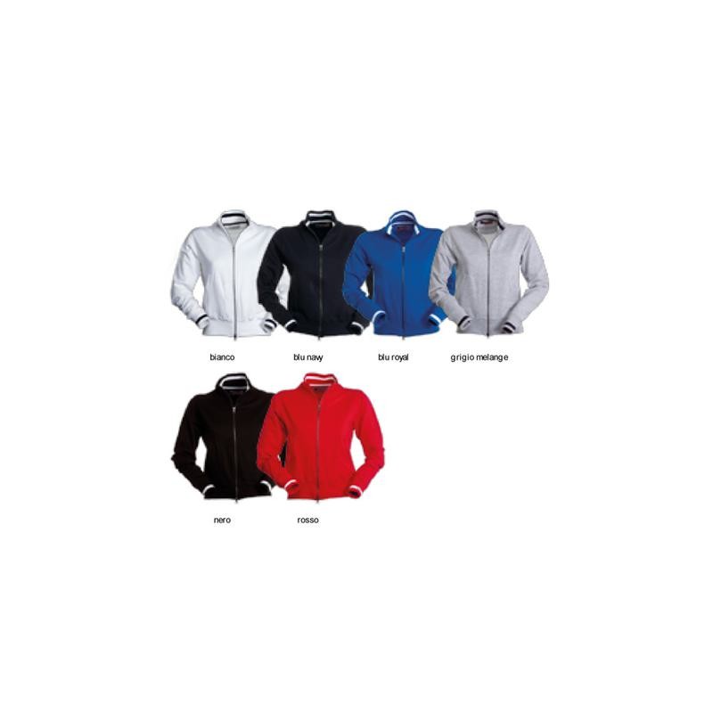 Felpa MELBOURNE donna full zip con righe a contrasto