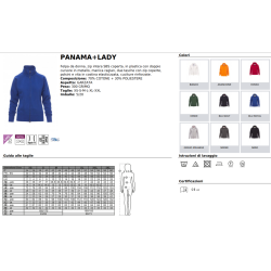 Felpa PANAMA + LADY donna, zip intera SBS coperta
