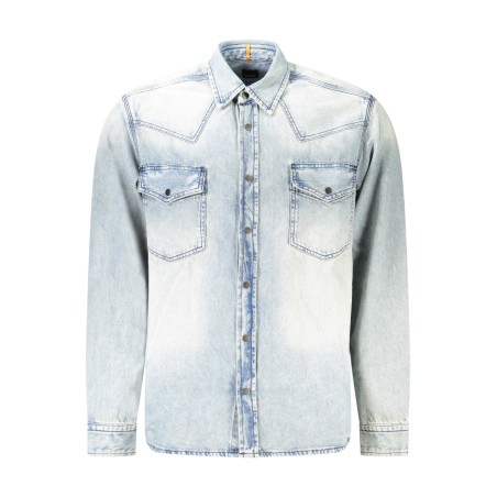HUGO BOSS CAMICIA MANICHE LUNGHE UOMO AZZURRO