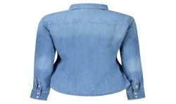 GUESS JEANS CAMICIA MANICHE LUNGHE DONNA BLU
