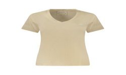 GUESS JEANS T-SHIRT MANICHE CORTE DONNA BEIGE