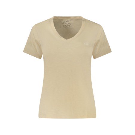 GUESS JEANS T-SHIRT MANICHE CORTE DONNA BEIGE