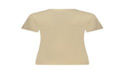 GUESS JEANS T-SHIRT MANICHE CORTE DONNA BEIGE